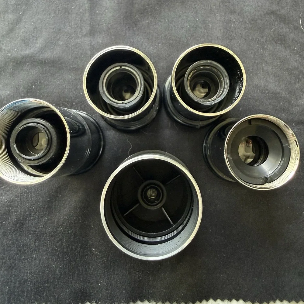 Lot of 5 Telescope Eyepieces -SR4mm, F-8, F-12.5, F-20 And H8mm
